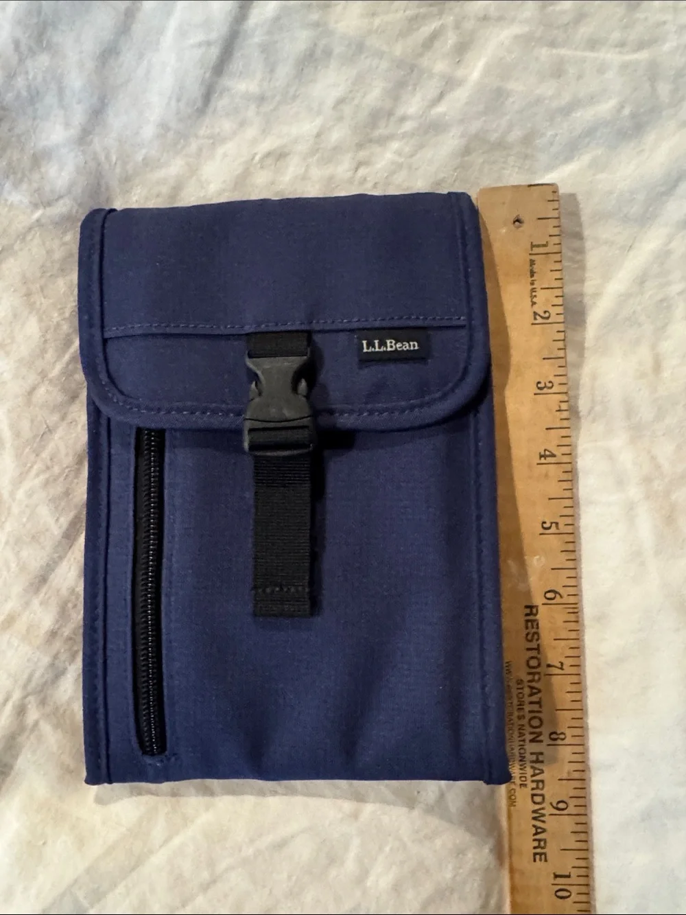 L.L.Bean Navy Blue Travel passport Toiletry Pouch lanyard